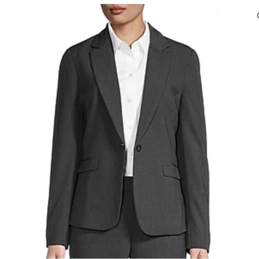Liz Claiborne Charcoal 1-Button Essential Jacket
